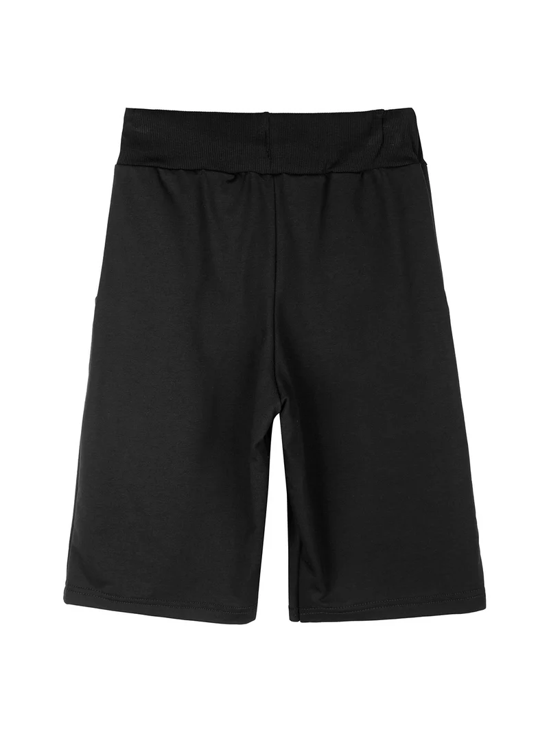 Bermuda sportivi da ragazzo con coulisse - nero
