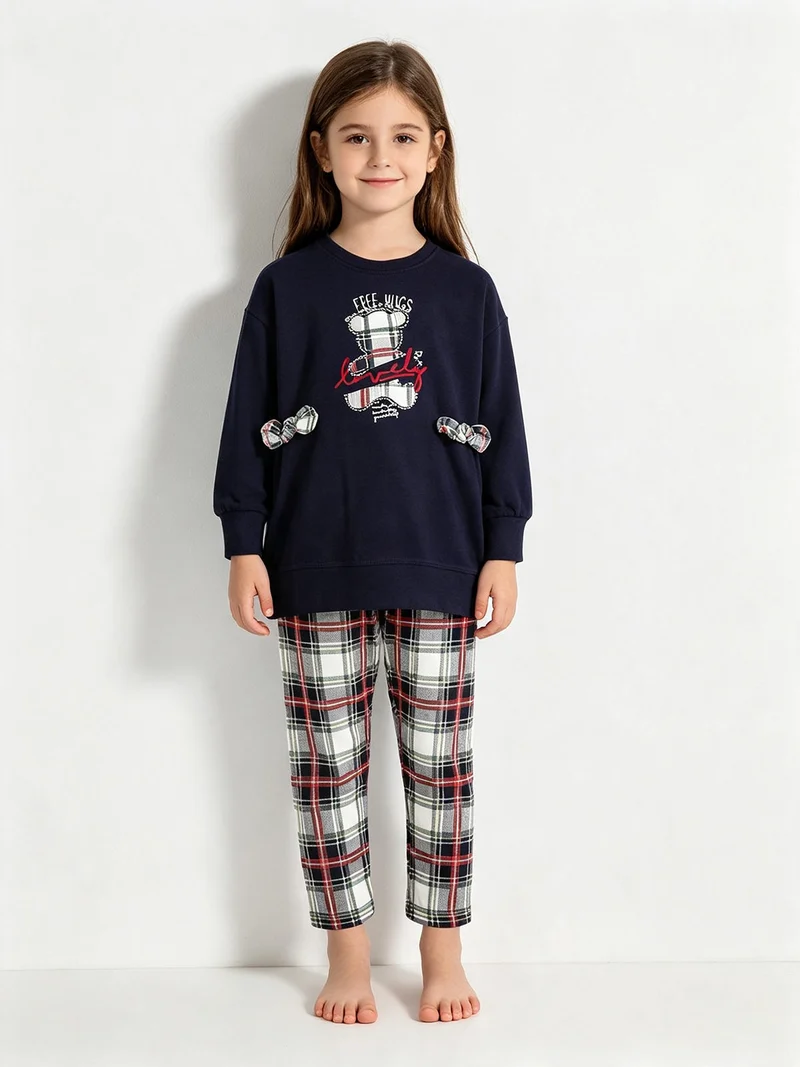 Completo 2 pezzi da neonata felpa + leggings - blu scuro