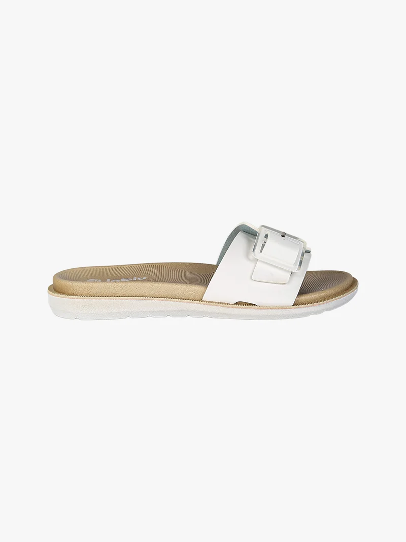 DUAL DENSITY Ciabatte donna con fibbia - bianco