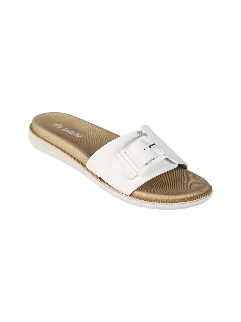DUAL DENSITY Ciabatte donna con fibbia - bianco