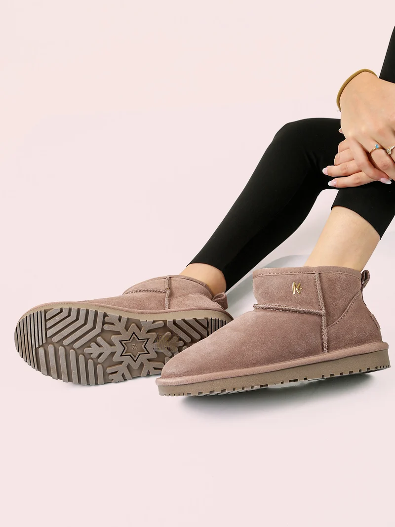 Stivaletti donna mammut in pelle - taupe
