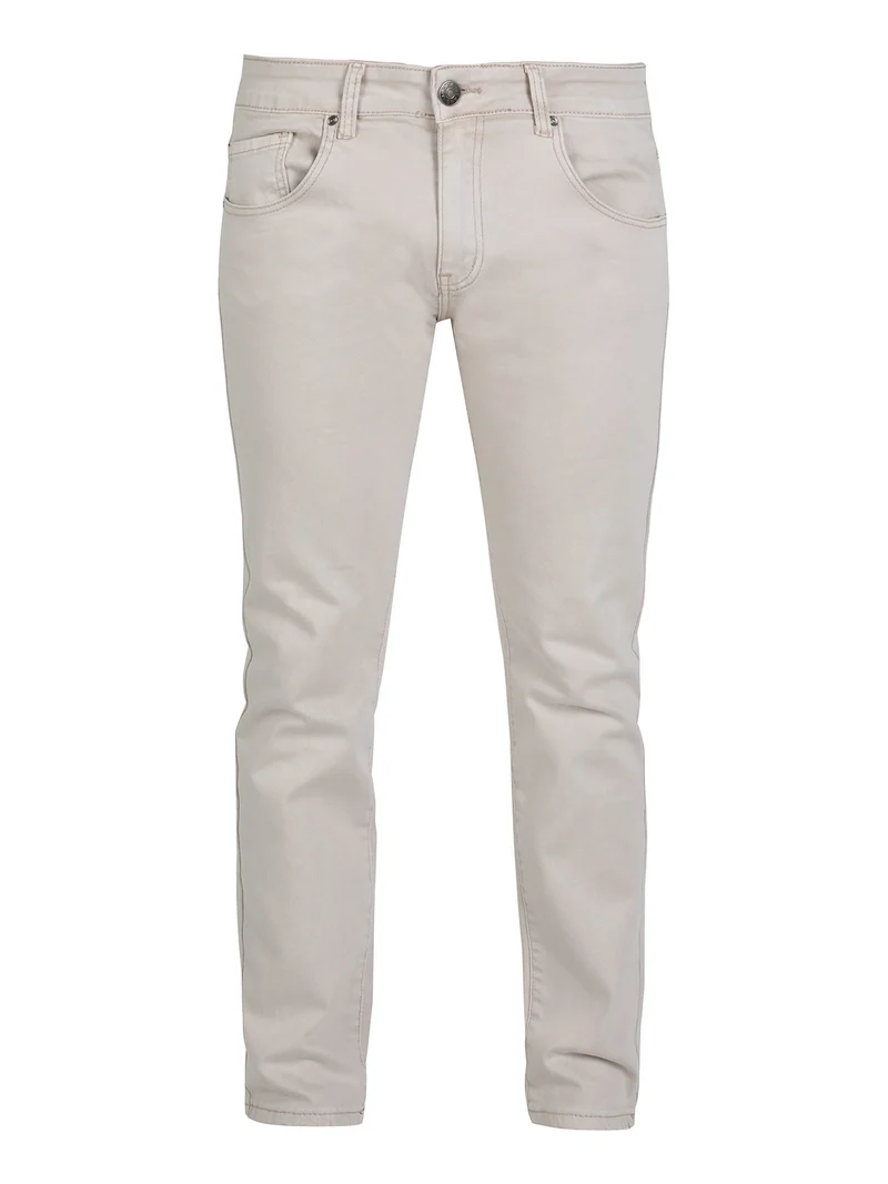 Pantaloni da uomo jeans slim fit - beige