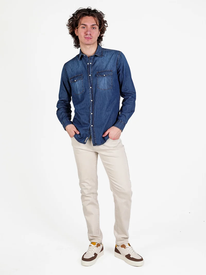 Pantaloni da uomo jeans slim fit - beige