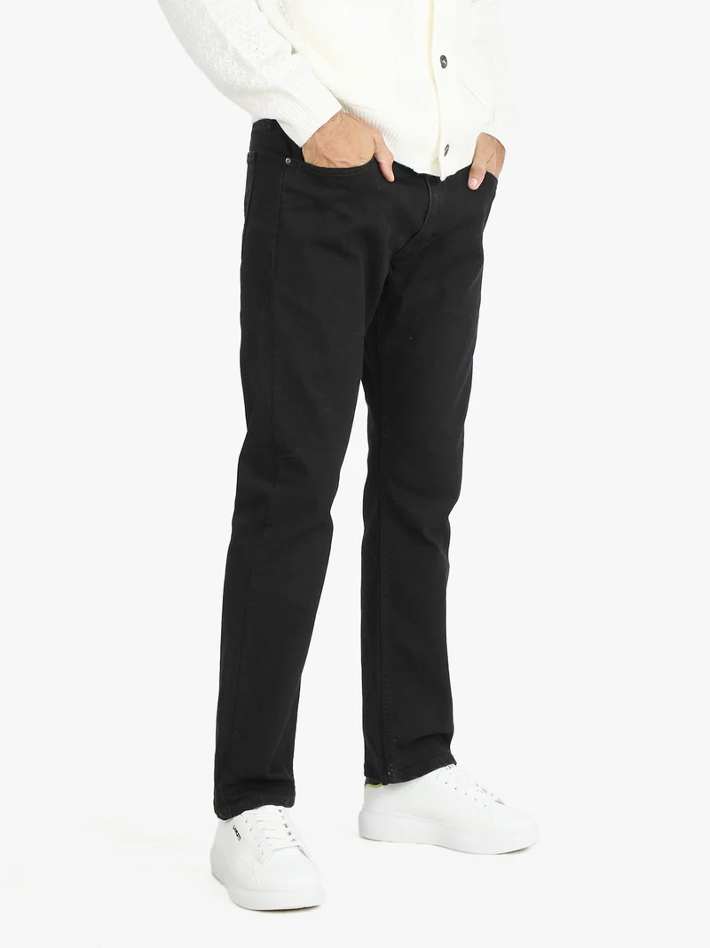 Jeans uomo nero straight leg slim fit - nero