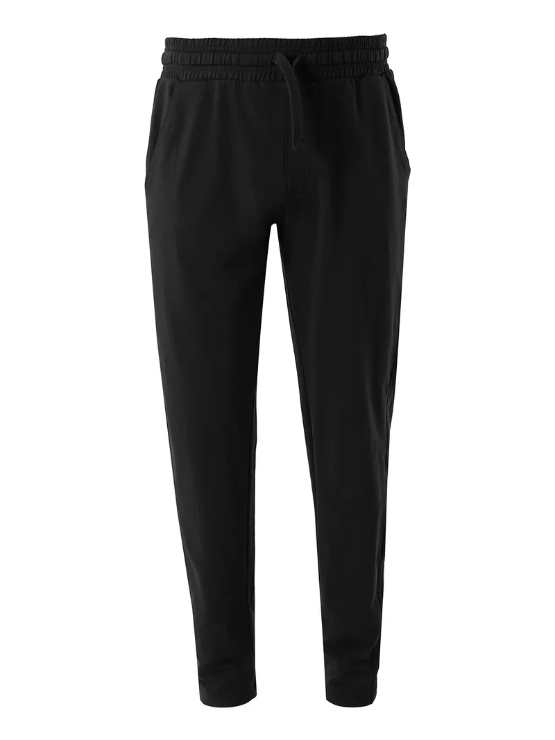 Pantaloni sportivi da uomo in cotone con coulisse - nero
