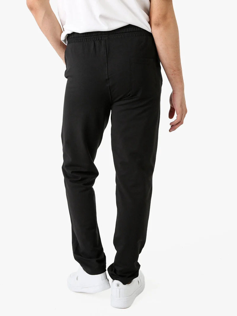 Pantaloni sportivi da uomo in cotone con coulisse - nero