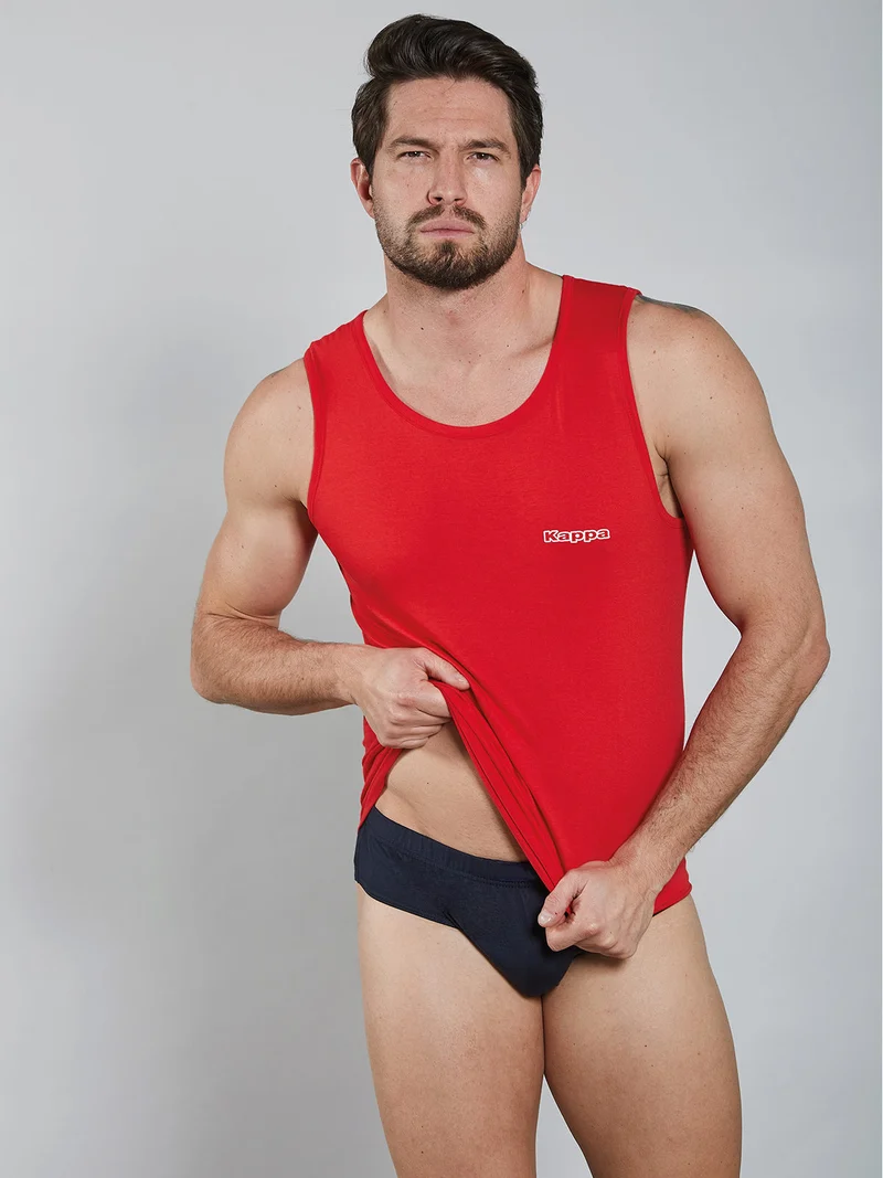 Canotta intima girocollo da uomo in cotone - rosso