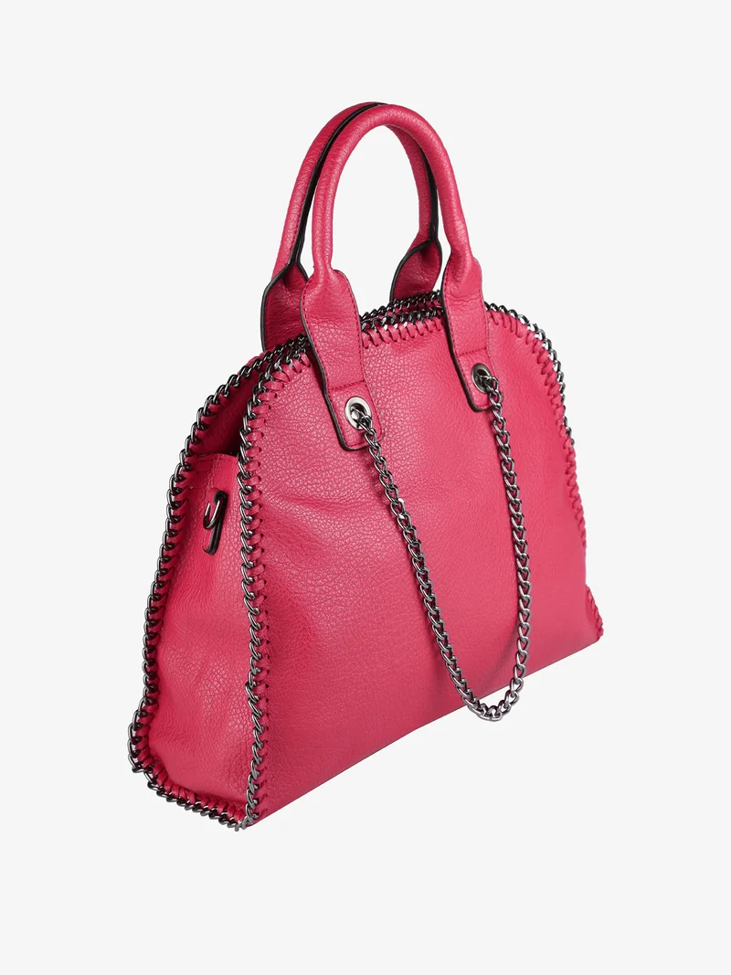 Borsa donna con doppi manici e catena - rosso
