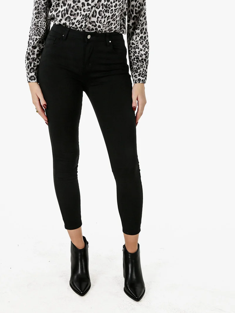 Jeans donna skinny a vita alta - nero