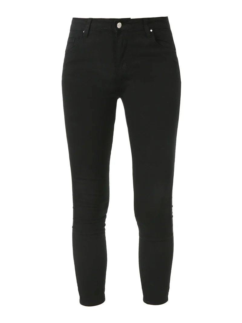 Jeans donna skinny a vita alta - nero
