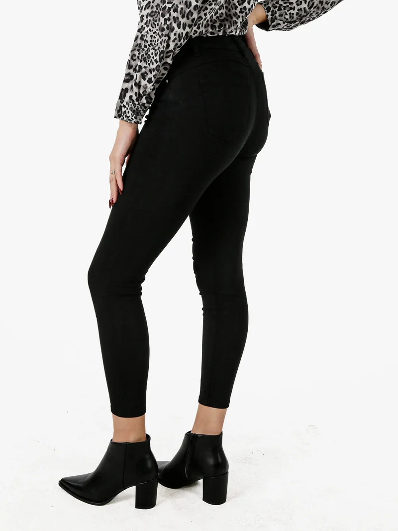 Jeans donna skinny a vita alta - nero
