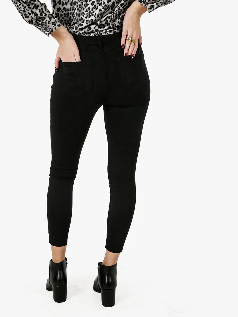 Jeans donna skinny a vita alta - nero