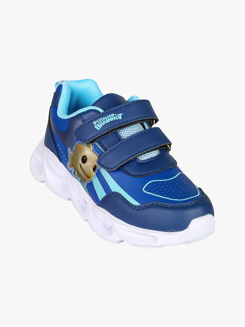 Sneakers da ragazzo con luci e cinturini a strappo - blu scuro