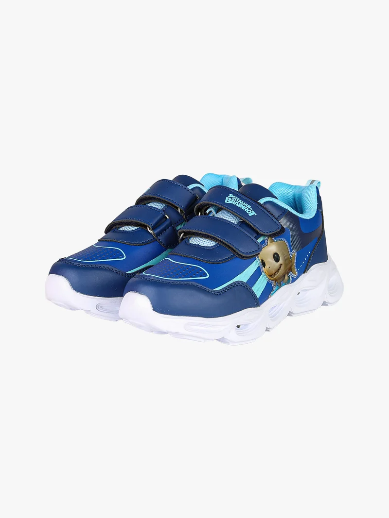 Sneakers da ragazzo con luci e cinturini a strappo - blu scuro