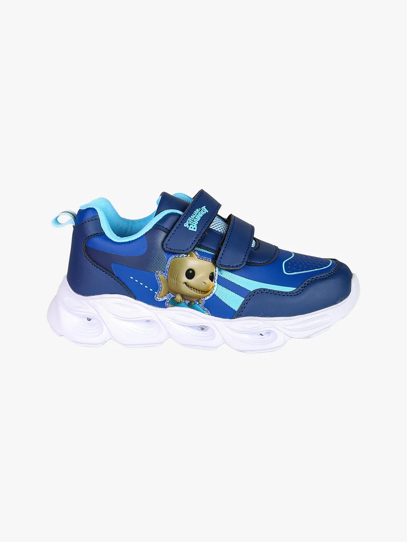 Sneakers da ragazzo con luci e cinturini a strappo - blu scuro
