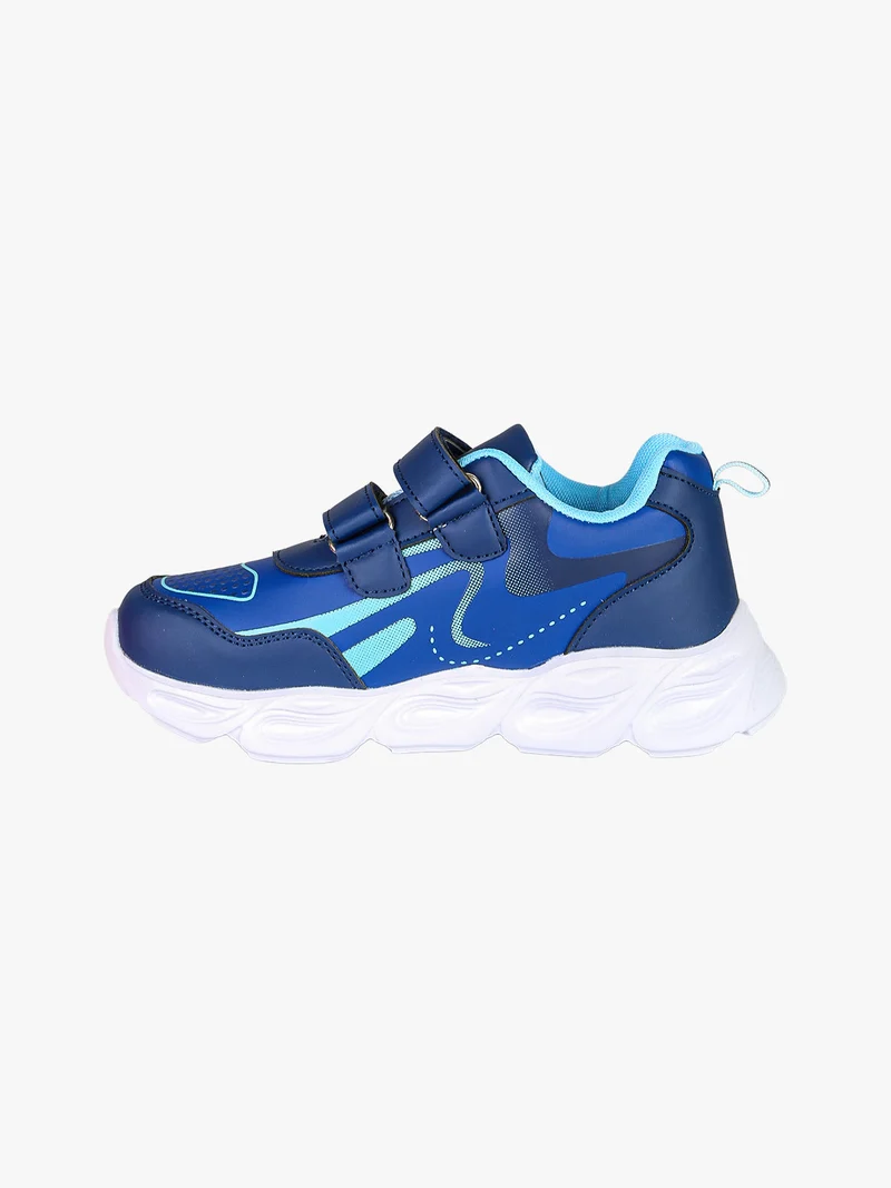 Sneakers da ragazzo con luci e cinturini a strappo - blu scuro
