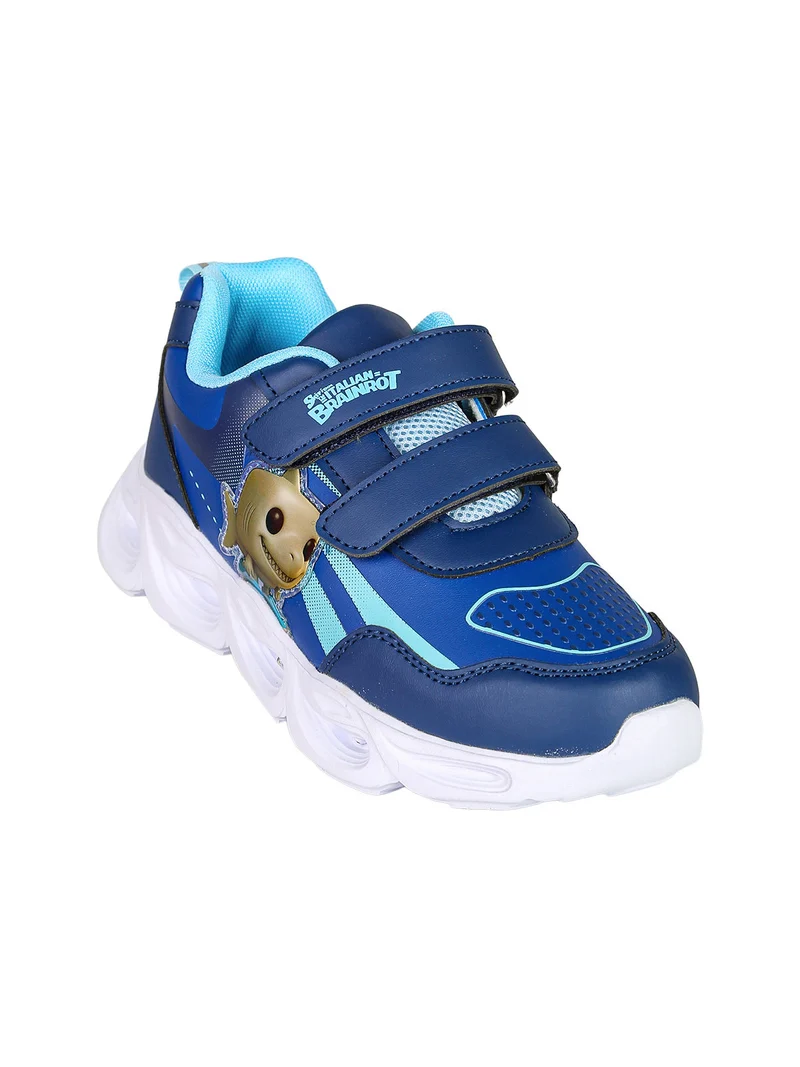 Sneakers da ragazzo con luci e cinturini a strappo - blu scuro