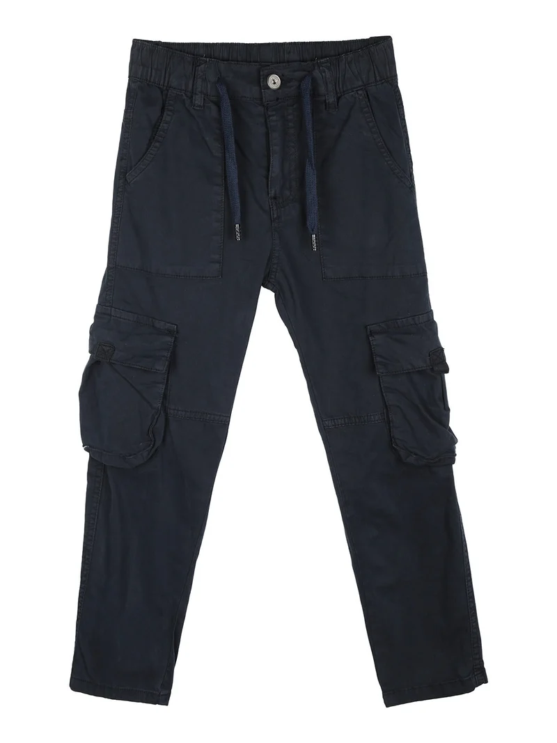 Pantaloni cargo da bambino in cotone - blu scuro
