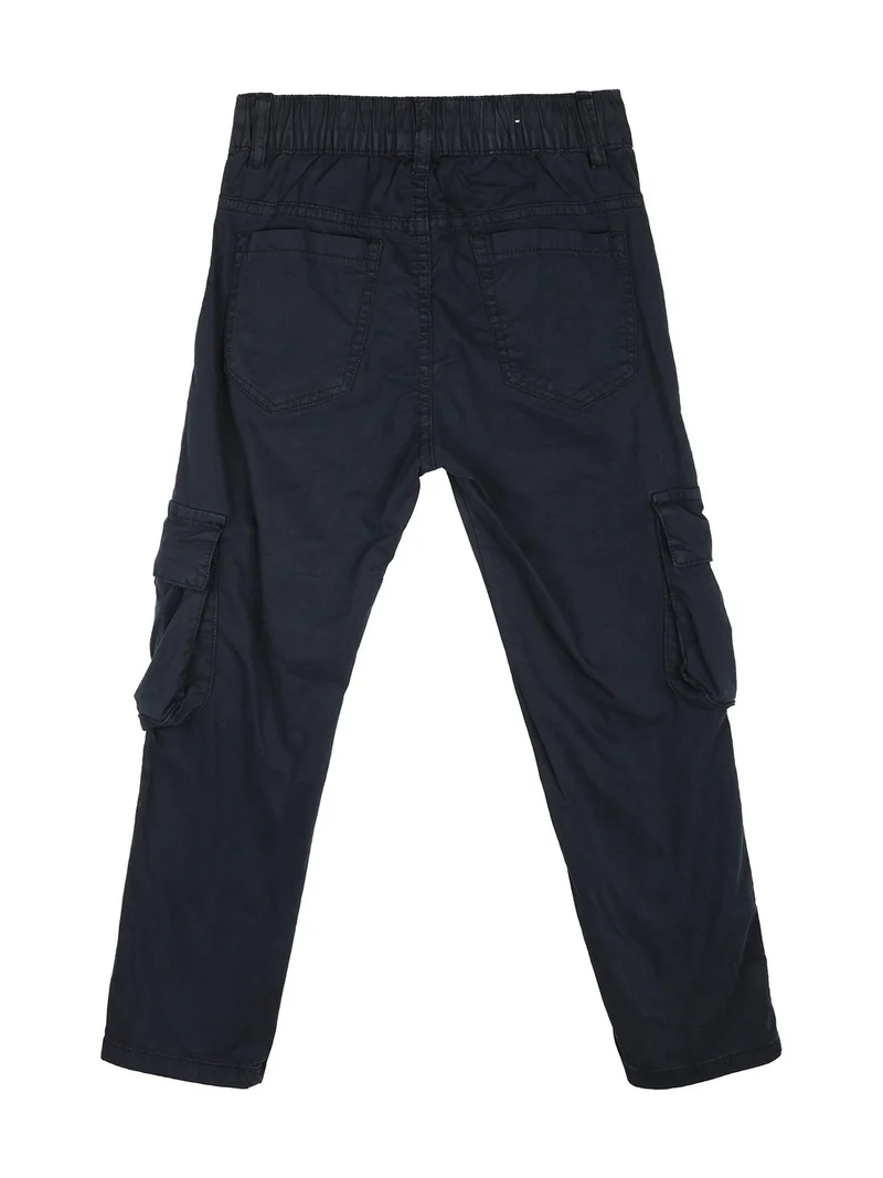 Pantaloni cargo da bambino in cotone - blu scuro