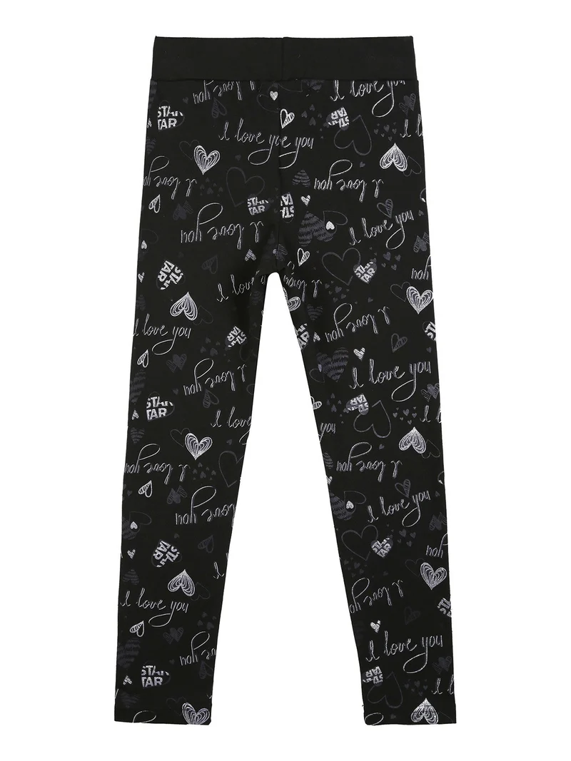 Leggings stampati da bambina - nero