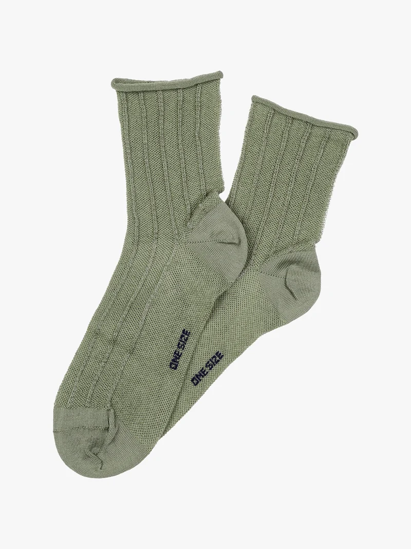 Calze donna midi in cotone mercerizzato - verde chiaro