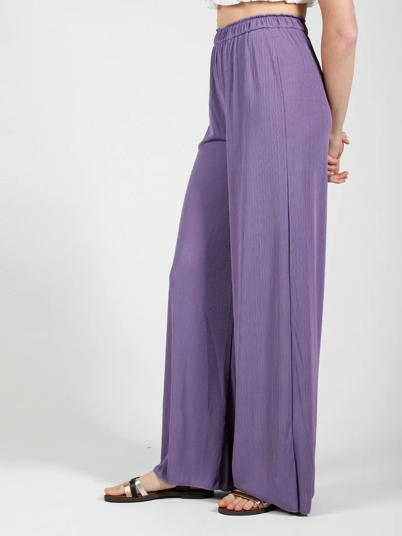 Pantaloni donna leggeri a palazzo - viola