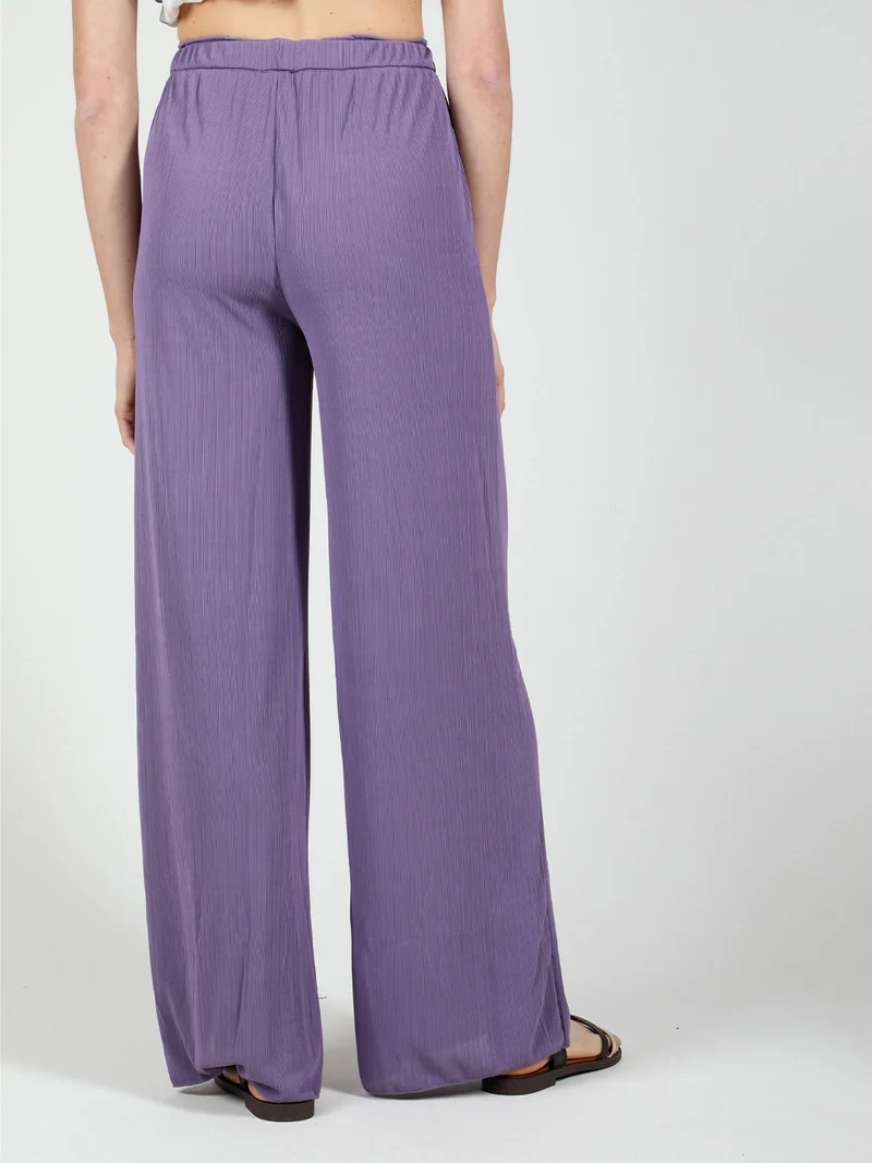 Pantaloni donna leggeri a palazzo - viola