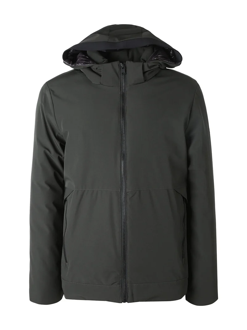 Giubbotto uomo imbottito con cappuccio e zip - militare