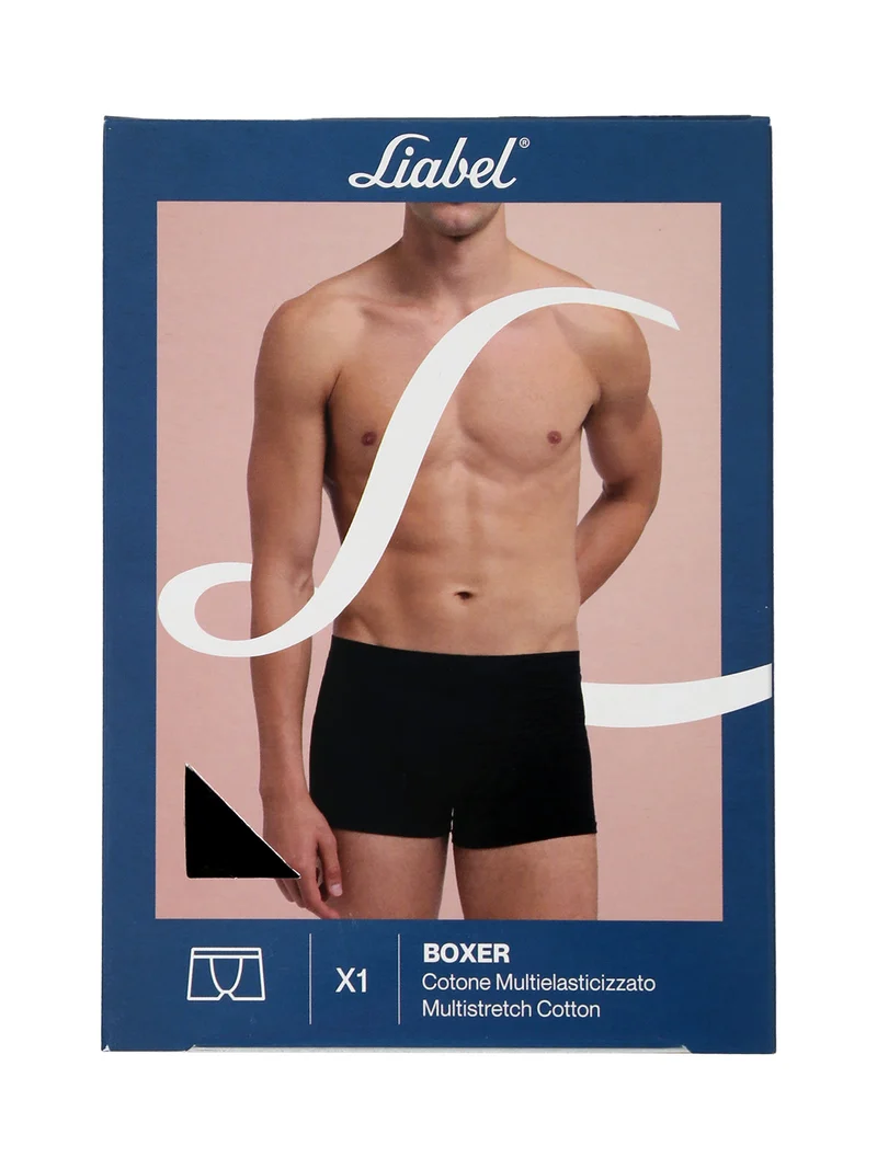 Boxer da uomo in cotone elasticizzato - nero