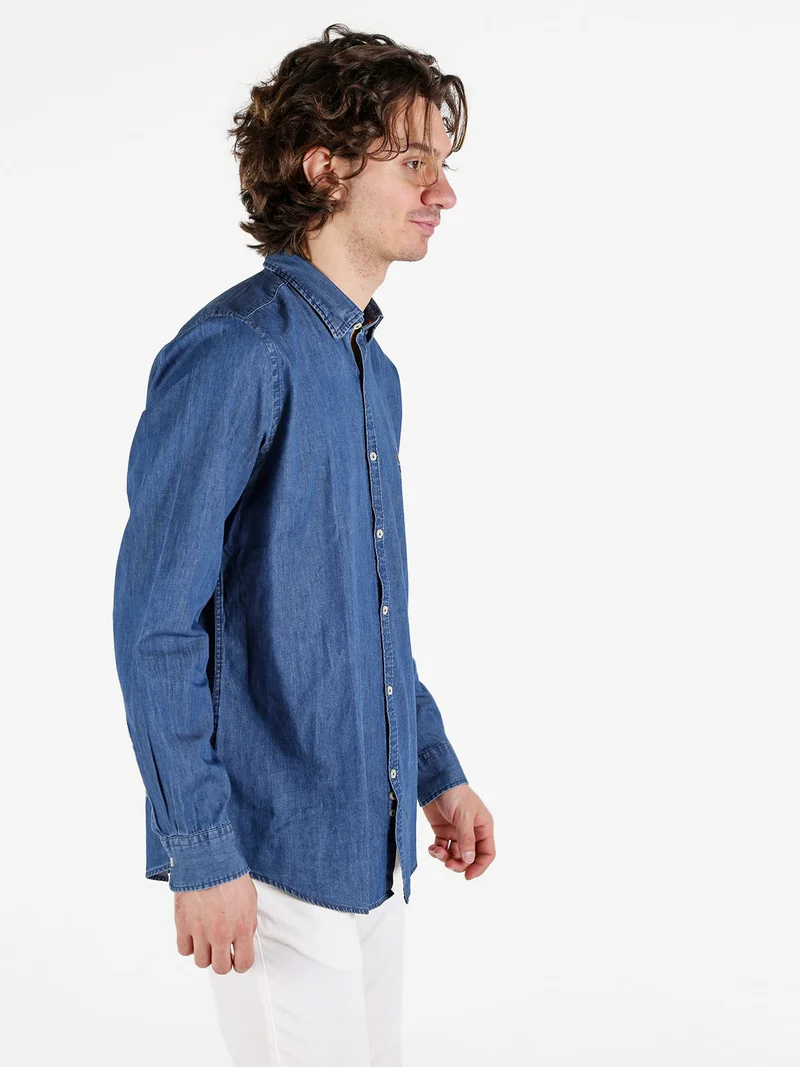 Camicia da uomo in jeans a maniche lunghe - avion