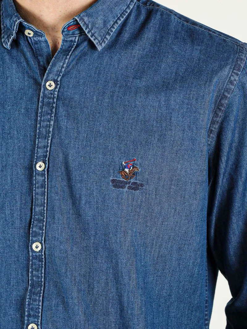 Camicia da uomo in jeans a maniche lunghe - avion