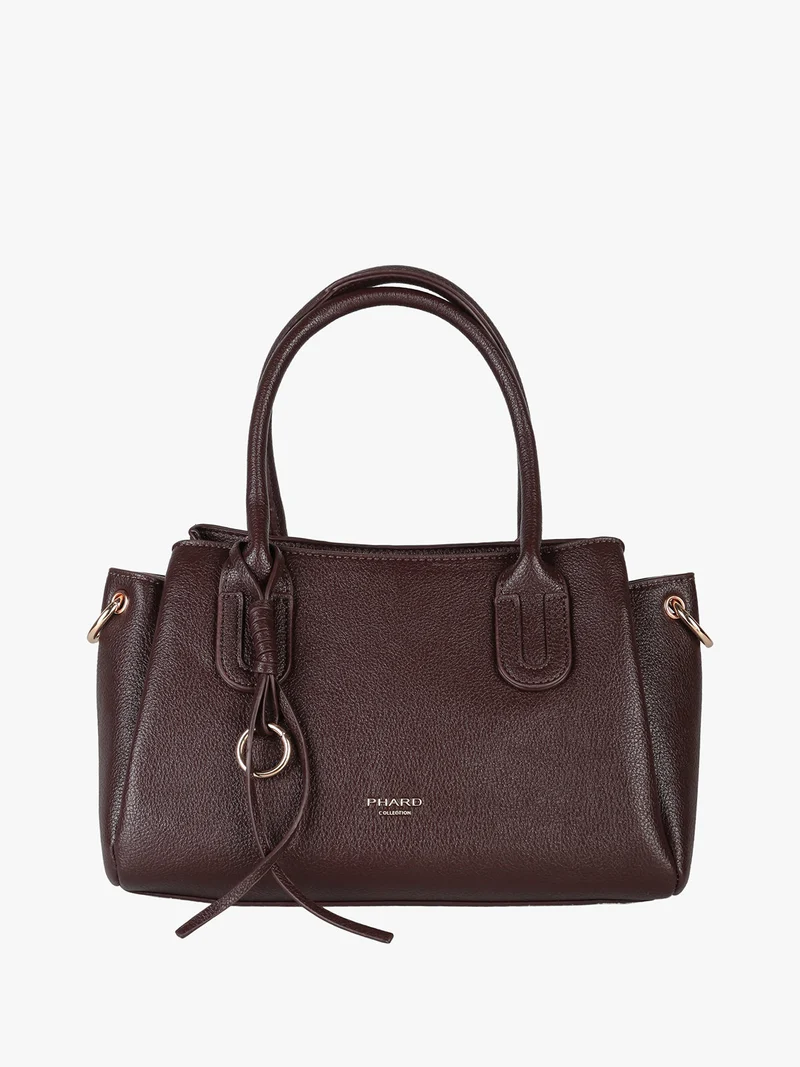 Borsa donna in ecopelle con doppi manici - moro