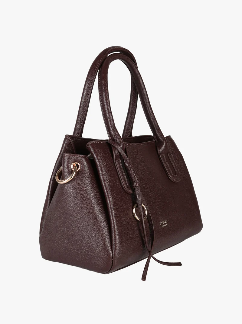 Borsa donna in ecopelle con doppi manici - moro