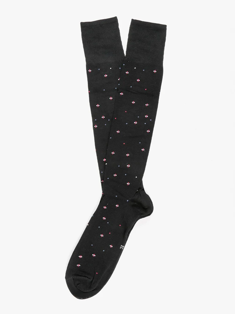 Calze lunghe con stampe - nero