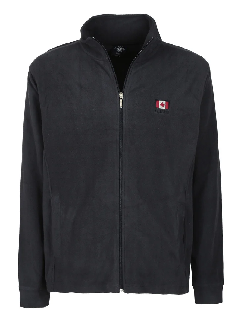 Felpa uomo in micropile con zip - blu scuro
