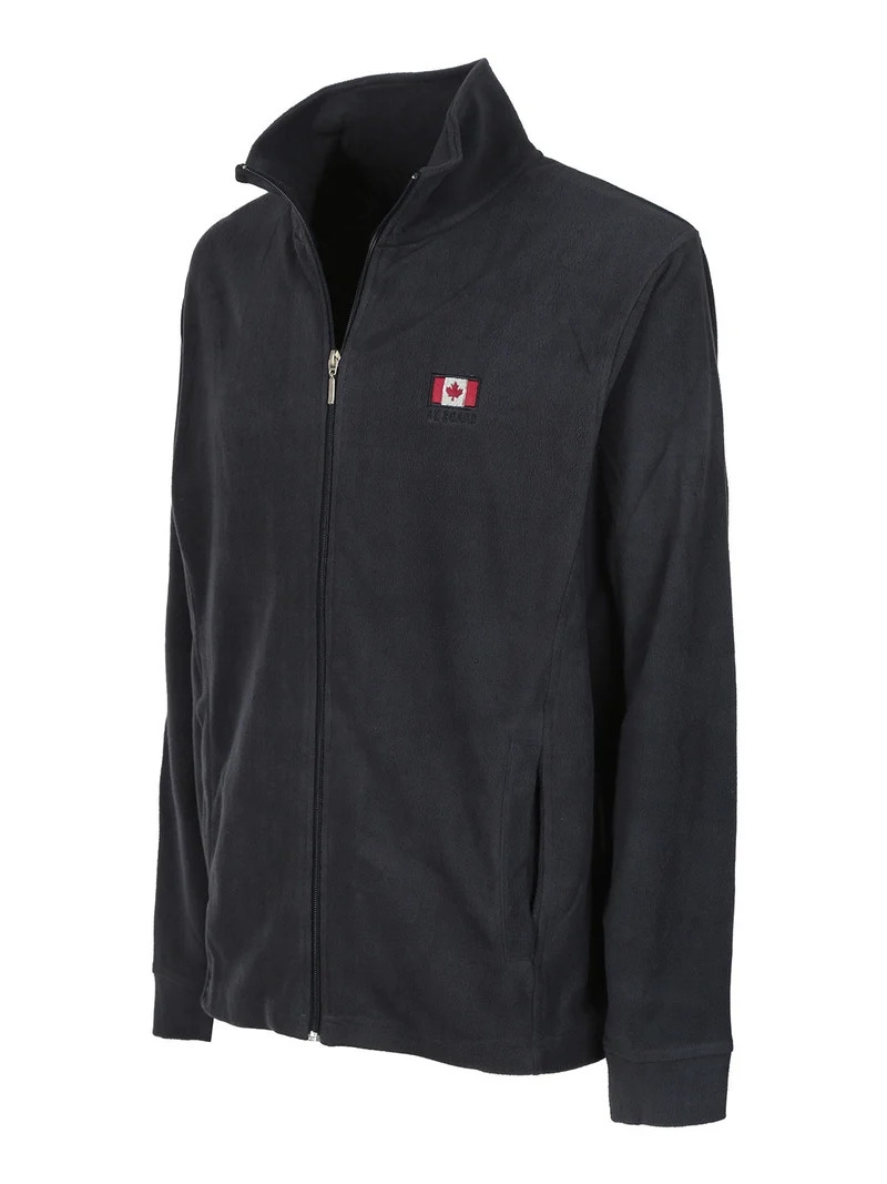 Felpa uomo in micropile con zip - blu scuro