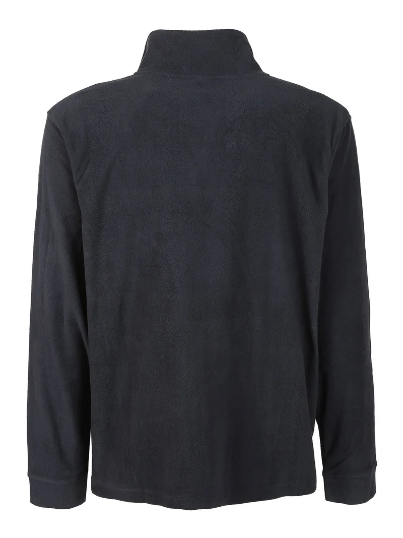 Felpa uomo in micropile con zip - blu scuro
