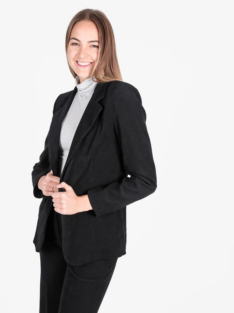 Blazer donna in velluto - nero