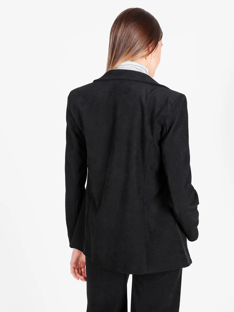 Blazer donna in velluto - nero