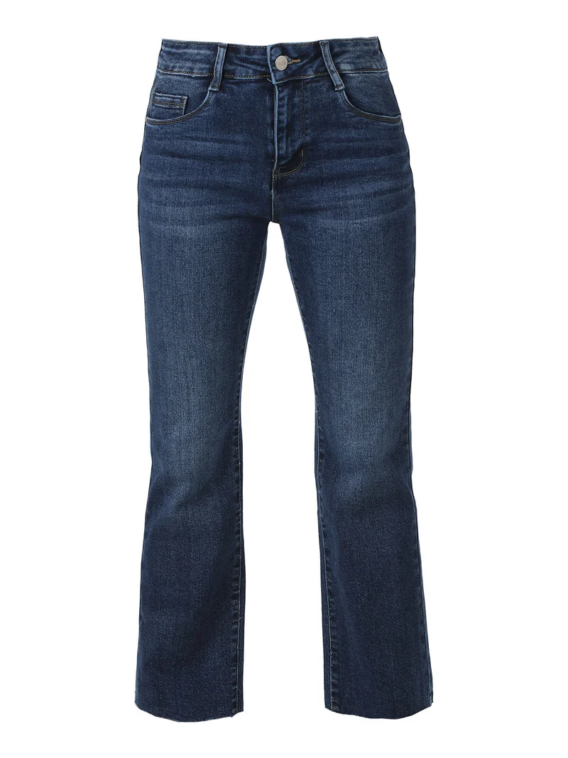 Jeans donna cropped con finale a zampa - jeans