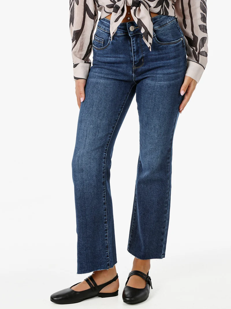 Jeans donna cropped con finale a zampa - jeans