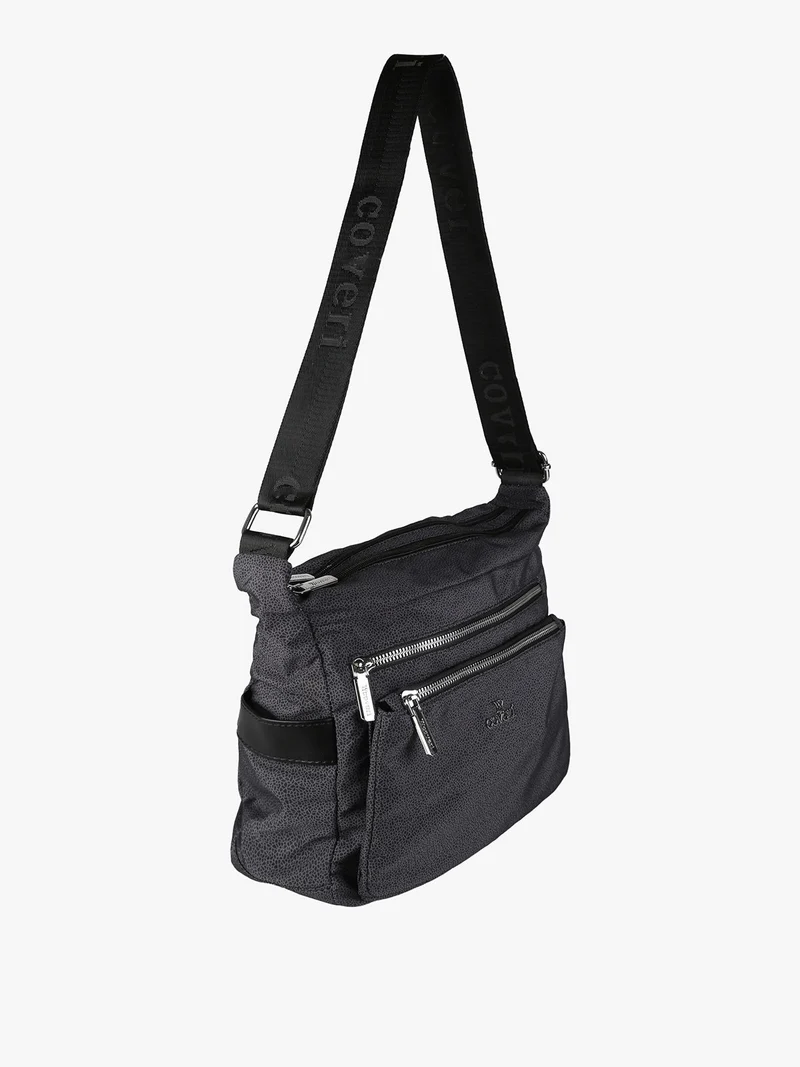 Borsa a tracolla da donna in nylon - nero