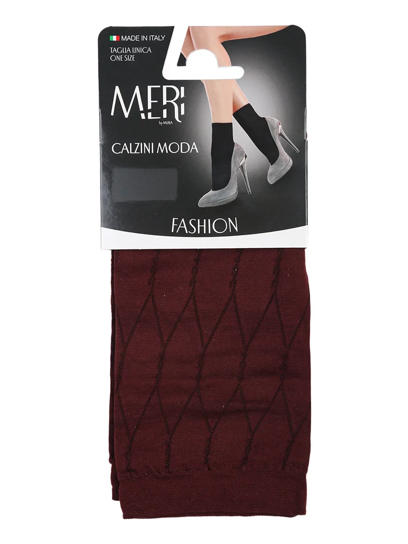 Calzini moda donna a rombi - bordeaux