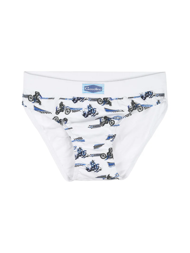Slip da bambino in cotone con stampe - bianco