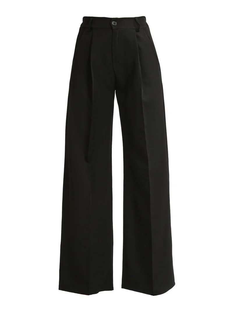 Pantaloni donna a gamba larga - nero