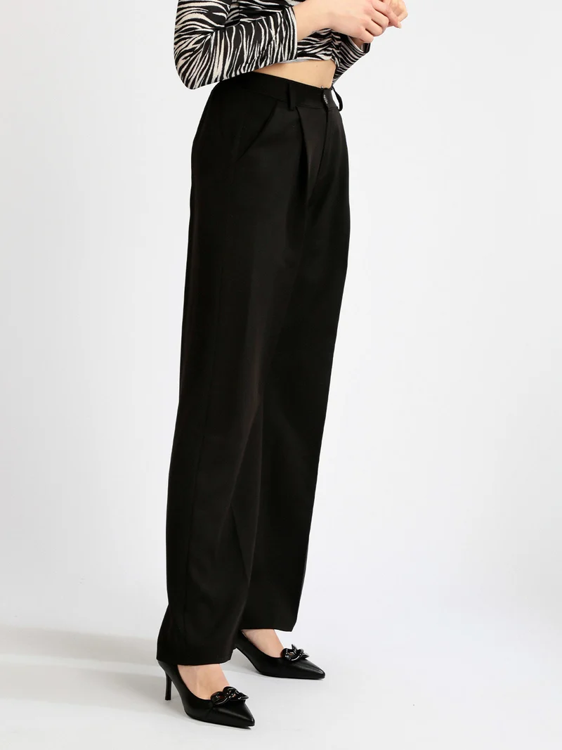 Pantaloni donna a gamba larga - nero