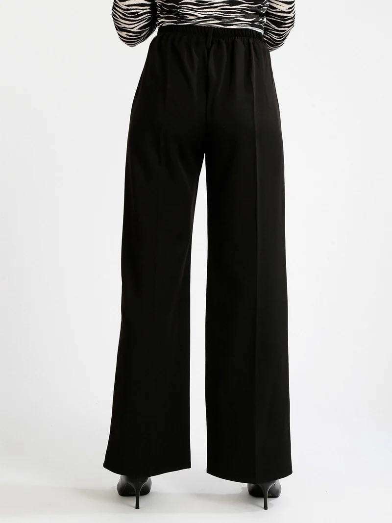 Pantaloni donna a gamba larga - nero