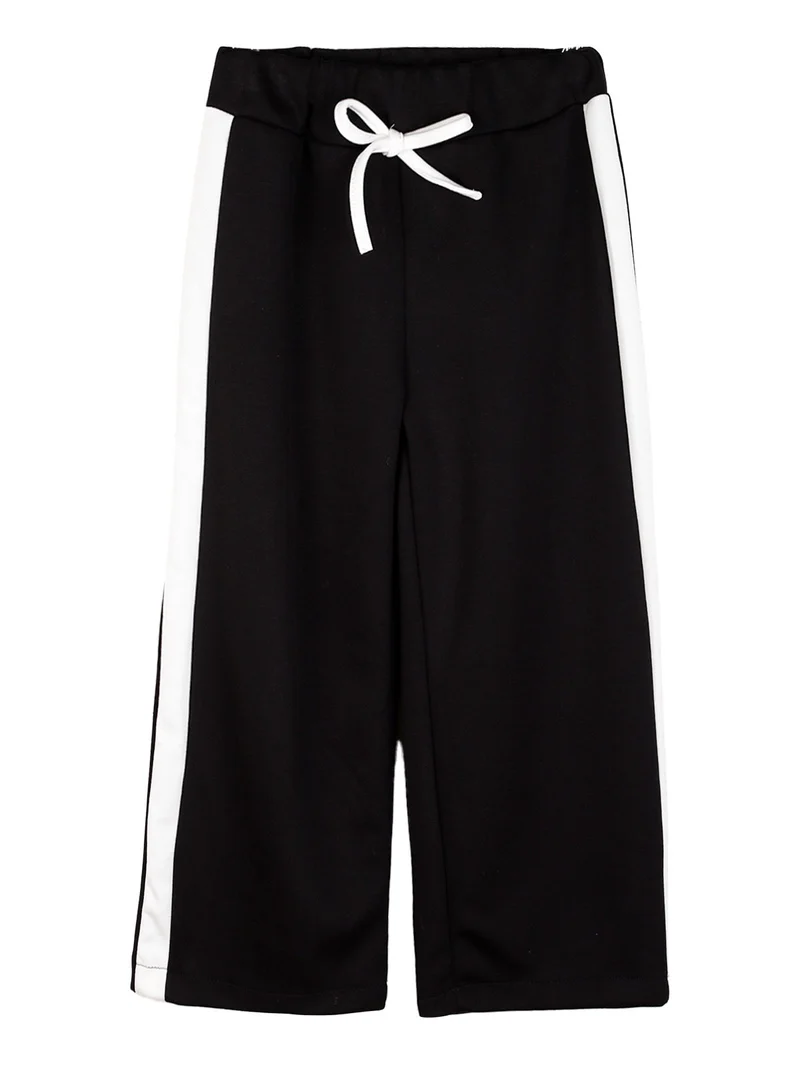 Completo 2 pezzi da bambina con cappuccio e zip - nero