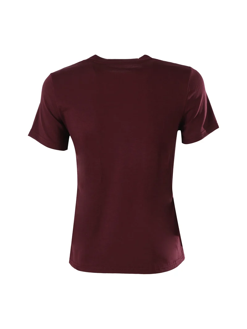 T-shirt girocollo da donna - bordeaux