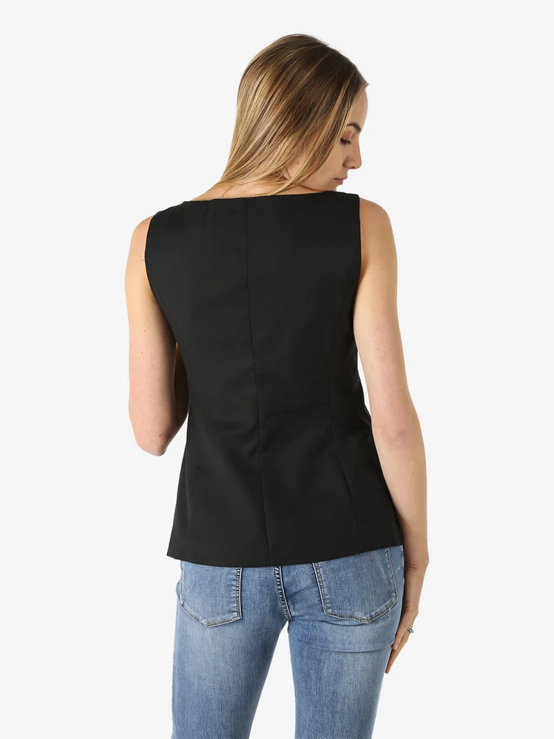 Gilet donna con bottoni - nero